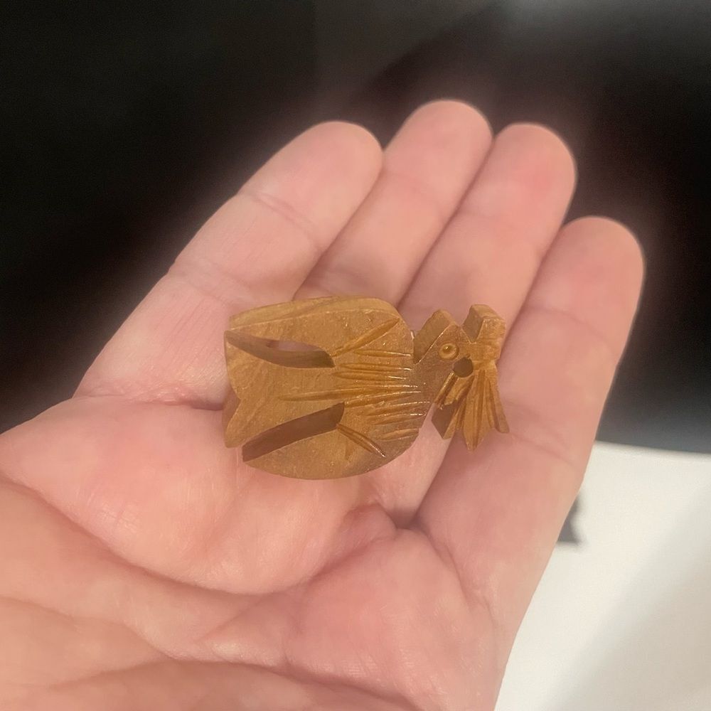 Vintage Wooden Peace Dove Pin
